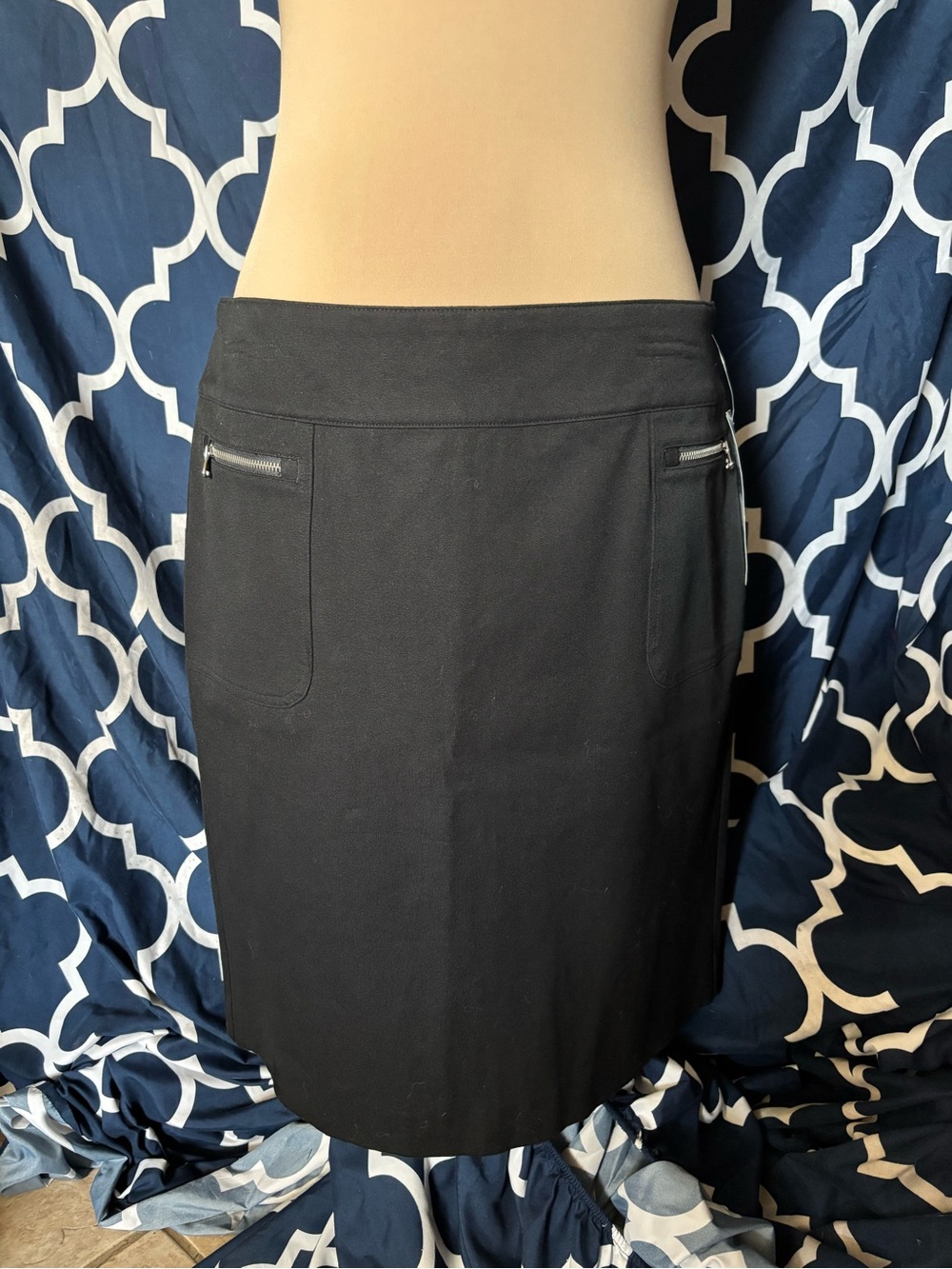 Ralph Lauren Black Pencil Skirt with Zip Pocket Details